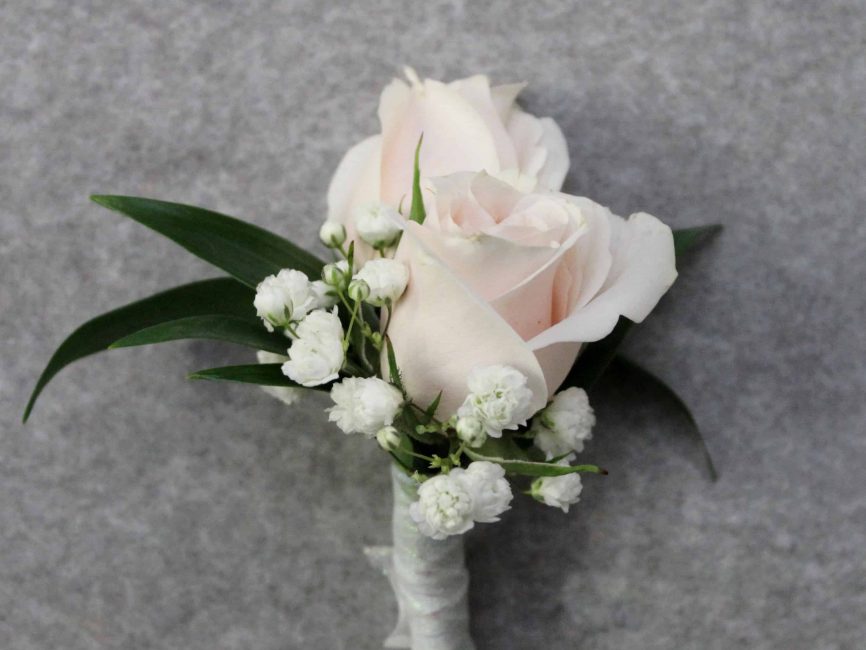 Double Rose Boutonniere by Studley's