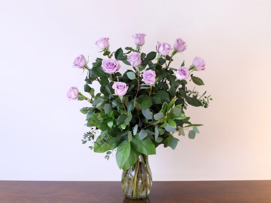One Dozen Lavender Roses Lush