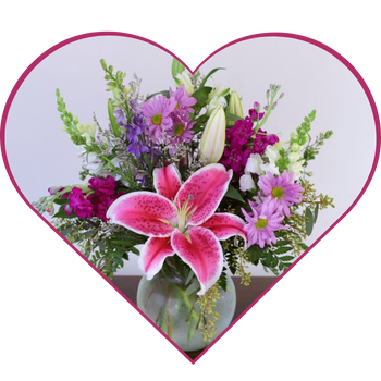 Beautiful bouquet in heart