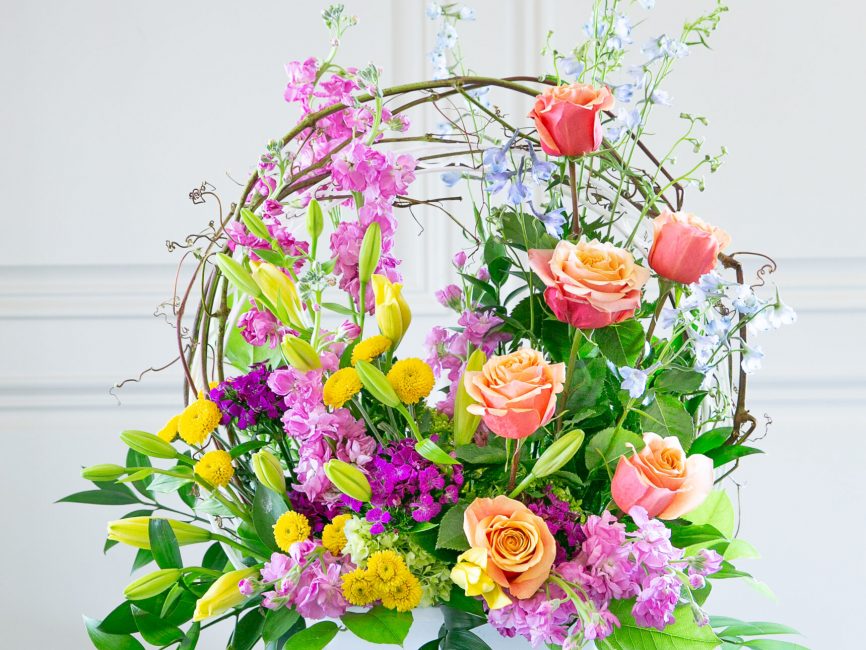 Fond Recollection Bouquet with lilies and garden flowers by Studley Flower Gardens